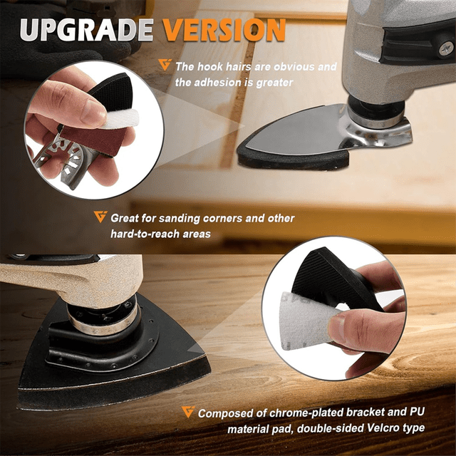 208Pcs Oscillating Tool Sanding Pads Kit,with Triangle Sanding Pads and Finger Sanding Pad,for Finishing Wood Sanding