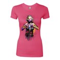 thumbnail image 2 of Wild Bobby Marilyn Monroe Watercolor Love Pop Culture Women Slim Fit Junior Tee, Hot Pink, X-Large, 2 of 5