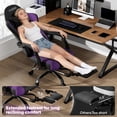 thumbnail image 2 of Gaming Chair Velvet Fabric Pocket Spring Cushion,Reclining Gamer Chair,Ergonomic Game Chair with Footrest,Headrest,Purple, 2 of 8