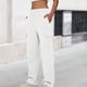 thumbnail image 5 of Pantalones casuales Cintura elástica Ajuste holgado Traje diario de talla grande para mujer Ygjytge Blanco T XL para Mujer, 5 of 6