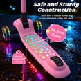 thumbnail image 4 of Light Up 3 Wheel Kick Scooter for Kids Toddlers Girls with LED Sync Lights Flashing Stem & Wide Polka Dot Deck Adjustable Height Music Function Safe Sturdy Folding (Pink), 4 of 8