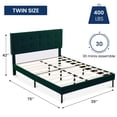 thumbnail image 4 of JUSTLET Twin Bed Frame with Headboard, Upholstered Platform Bed Frame for Adults, No Box Spring Needed, Green, 4 of 6