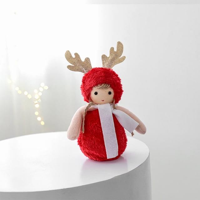 Decoraciones navideñas Fiudx Adornos navideños de peluche de alce hechos a mano