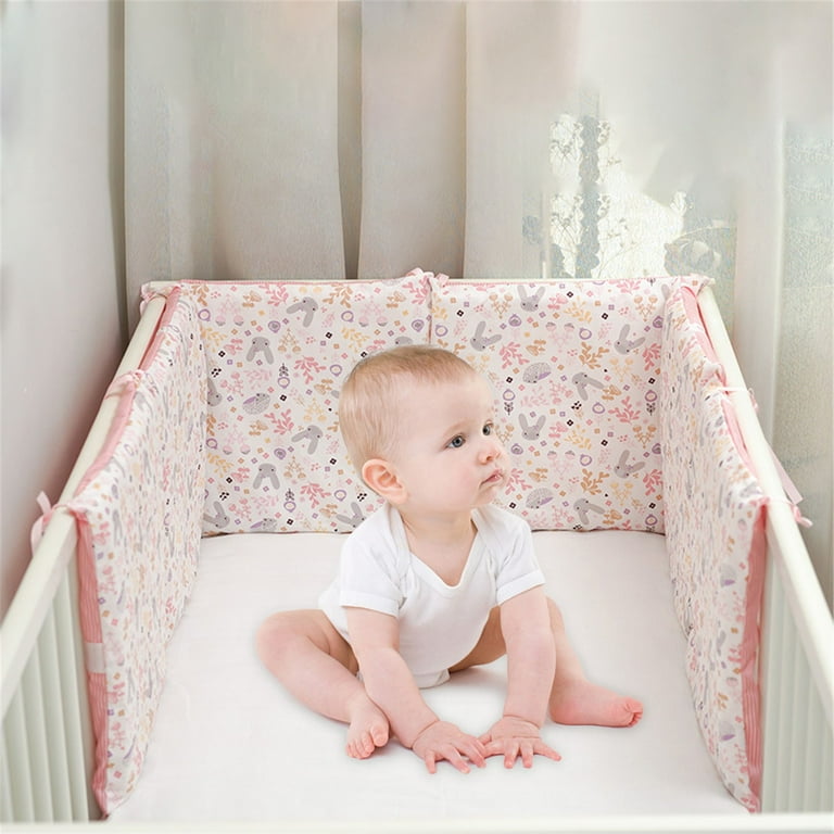Zauma Clearance Bedding Sets Bed Sheets Set Crib Wrap Crib Bedding Kit Cartoon Cotton Crash Barrier Blue Rabbit 30 30 6 Removable and Washable Walmart