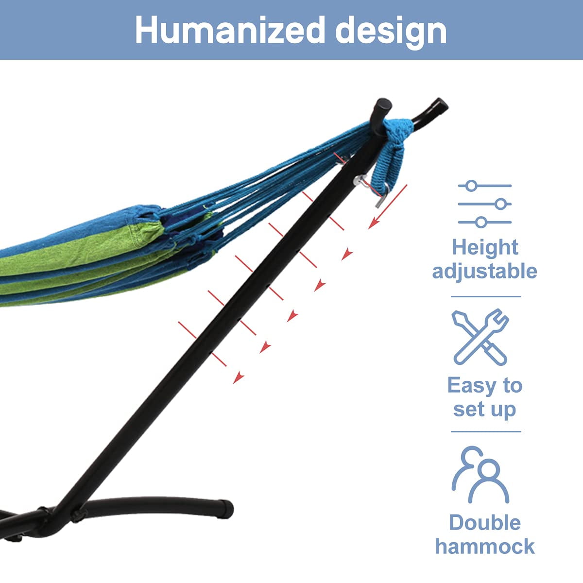 NiamVelo Heavy Duty Hammock Stand Portable Steel Stand with Space Saving Carrying Bag (No Hammock)