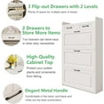 thumbnail image 3 of Shoe Cabinet with 3 Large Flip Drawers & 2 Storage Drawers, Narrow Shoe Organizer Cabinet Fits for Kinds of Shoes, Slim Shoe Storage Cabinet for Entryway, Hallway, Bedroom, 3 of 8