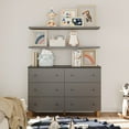 thumbnail image 2 of WAMPAT Wooden Dresser with 6 Drawers, Bedroom Modern Dark Gray Chest of Drawers for Kids baby Room, Nursery, 2 of 7