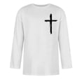 thumbnail image 3 of WXLWZYWL Men Baseball T Shirt Plus Size 3/4 Sleeve Round Neck Solid Color Shirt Casual Loose T Shirts Comfortable Fit Tee Blouses White XXXXXL, 3 of 3
