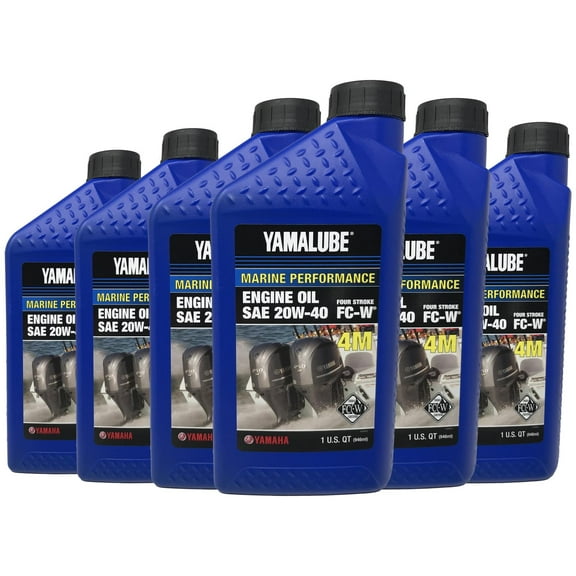 Yamaha Yamalube Marine Oil 20W-40, 1 qt (6 pack)