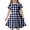 Navy, variant on Girls Dresses Fashion Plaid Print Slim Fit Short Sleeve Casual Party Dress for Kids Toddler and Teenager