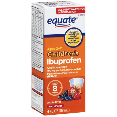 Equate Children's Ibuprofen Berry Flavor Oral Suspension Pain Reliever/Fever Reducer, 4 oz