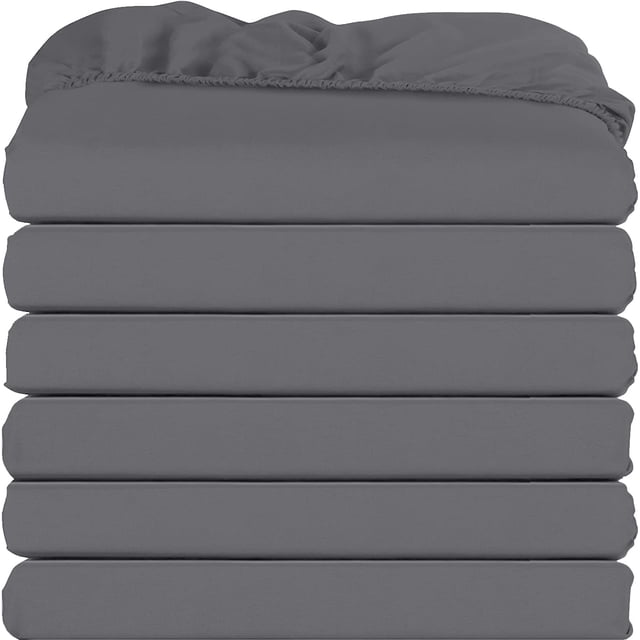 Sábanas ajustables Utopia Bedding King, paquete de 6 unidades, microfibra suave, color gris