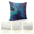 thumbnail image 4 of COMIO Purple Teal Turquoise Galaxy Nebulous Throw Pillow Cover Cozy Square Throw Pillow Case Home Decor for Bed Couch Sofa Living Room Cushion Case, 4 of 5