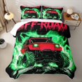 thumbnail image 2 of Castle Fairy Neon Off-Road Truck Quilt Full,Lightning Splash Print Full Bedspread Sets for Bedroom,Red Green, 2 of 7