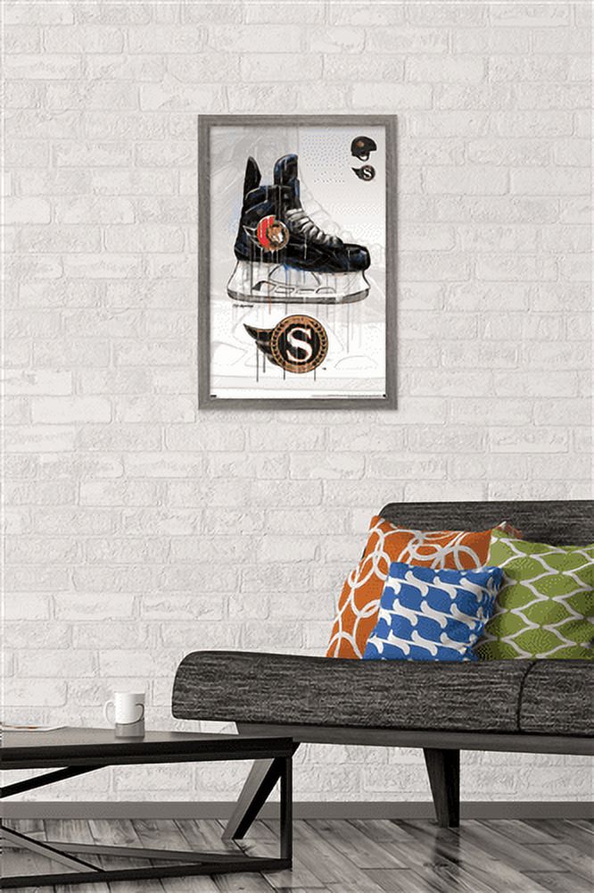 NHL Ottawa Senators - Drip Skate 21 Wall Poster, 14.725" x 22.375", Framed