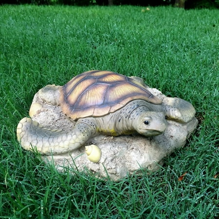 Homestyles 11 In Sea Turtle 3 D Coastal Stepping Stone Nautical Sea Turtle 3 D Coastal Stepping Stone Nautical Beach Garden Statue