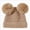 A39-Coffee, variant on Kids Double Pom Pom Knit Beanie,Cute Winter Warm Hat with Faux Fur Balls