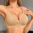 thumbnail image 4 of Iugvhana Seamless Bras for Women Open Back Wireless Bra Full Coverage Push-Up Bra Adjustable Straps Lifitng Comfortable Everyday Bra Khaki M, 4 of 6