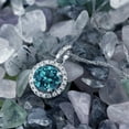 thumbnail image 2 of Gem Stone King 0.92 Ct Round London Blue Topaz and Diamond 14K White Gold Pendant, 2 of 4