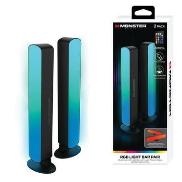Monster 2-Pack Multi-Color LED Light Bar with Multi-Position Base, with Remote, All Occasion, Office