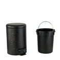 thumbnail image 5 of ELLE Paris Speckled Design 3 Liter Step Pedal Metal Bathroom Garbage Can with Lid, Black, 5 of 7