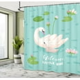 thumbnail image 5 of Ambesonne Saying Shower Curtain, Swan Welcoming, 69"Wx70"L, Lime Green Pale Eggshell, 5 of 5