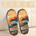 thumbnail image 2 of Balery Serene Ocean Sunset Pantuflas de Casa de Felpa Silenciosas con Diseño Estampado, Zapatillas Cómodas Antideslizantes de Algodón para Interior-Medium, 2 of 8