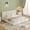 King + Floating + Off White, variant on AirFrame California King Bed Frame with adjustable Sliding Side Table, 8.7'' Cloud Upholstered Sponge Cushion, Easy Assembly, Off-White