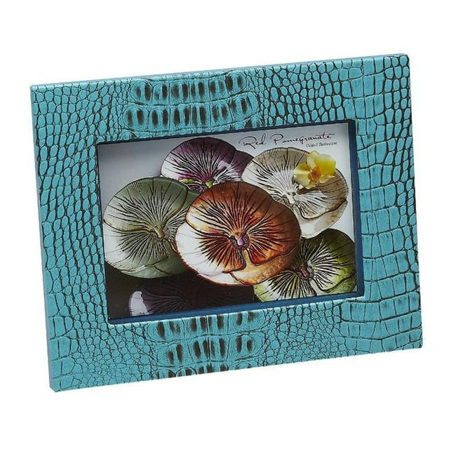 Red Pomegranate 120-6 Crock 5 x 7 in. Turquoise Photo Frame
