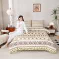 thumbnail image 4 of Feelyou Wheat Bohemian Aztec Full Size Comforter Sets, Hippie Trible Style Bedding Comforter Set, Retro Western Triangle Reversible Bedding Sets, Lightweight Room Decor, 3-Piece, 4 of 8