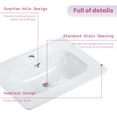 thumbnail image 6 of CITTANEO 24 inch Integrated glossy white ceramic basin, Vessel Bathroom Vanity Sink Without Drain and Faucet, 6 of 8