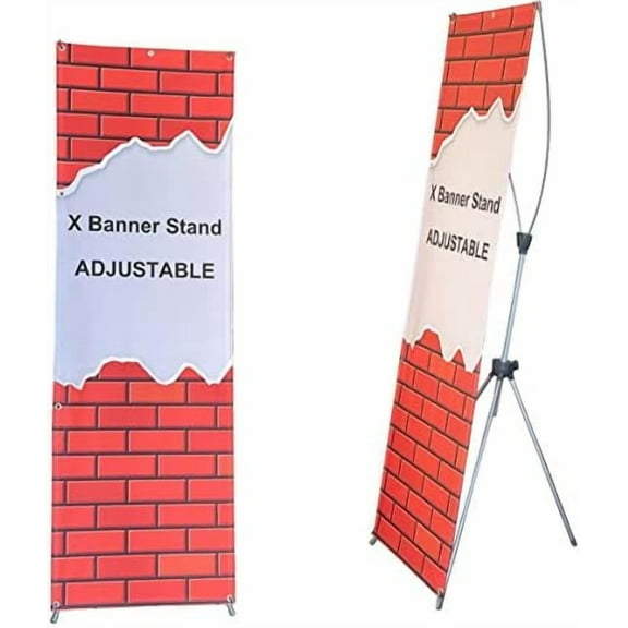 4UMedia&Displays Premium X Banner Stand 24"x63" 10 Units (Stand ONLY) with Carrying Bag Great for Trade Show and Event Display