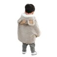 thumbnail image 3 of Toddler Baby Boy Girls Cute Fleece Cloak Jacket Coat Long Sleeve Warm Winter Hooded Poncho Cape Outwear, 3 of 13