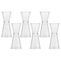 6 Pcs Plastic Double-ended Measuring Cup Tool Plastic Cocktail Jigger Clear Measuring Cups Ounce Bar Jigger