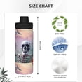 thumbnail image 3 of Junzan Mist Sunflower Skull Pattern 18OZ Stainless Steel Sports Water Cup Flask,Insulated Water Bottle Sports Water Cup Flask Wide Mouth Travel Thermal Mug With Straw, 3 of 7