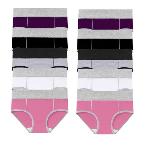 Odbmxy 10 PC Cotton Women Plus Size Panties High Waist Briefs Plus Size Underwear Women Sports Plain Color Soft Pink Panties