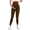 thumbnail image 2 of Fnooota Maternity Leggings over the Belly, Slim Fit Stretchy Activewear High Waisted Pregnancy Yoga Pants Khaki Size L, 2 of 7