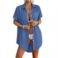 thumbnail image 3 of Rosvigor Women Swimsuit Cover up Shirt Dress Women Button Down Bathing Suit Beachwear Sun Protection Blouse, 3 of 8