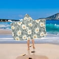 thumbnail image 2 of Yayeee Kids Hooded Towel with Hand Pockets Beach Soft Absorbent Bath Wrap 50 x 23.5 inch, Sage Green Flower Pattern, 2 of 5