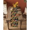 thumbnail image 5 of Ldtrchee Vintage Sunflower Table Runner 70 Inches, Summer Botanical Flower Country Black Bed Runner Dresser Scarves Tabletop for Indoor Outdoor Parties/Ceremony/Banquet, 13" x 70", 5 of 8