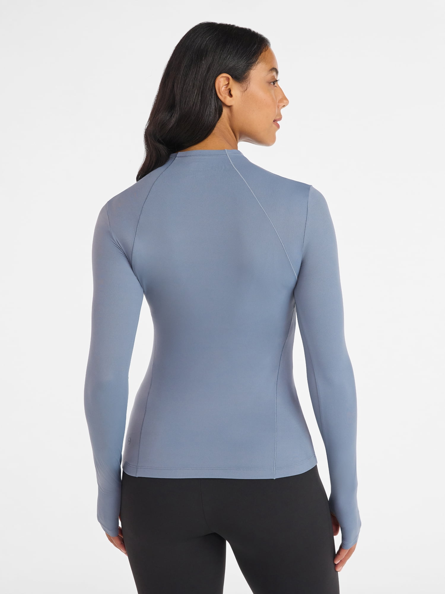 Avia Women's and Women's Plus SoftSculpt Quarter Zip Long Sleeve Top, Sizes XS-4X