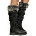 thumbnail image 2 of Women's Faux Fur Knee High Boot Vegan Leather Cold Weather Boots BLACK, 2 of 5