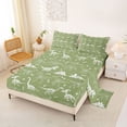 thumbnail image 2 of Feelyou Dino Skeleton Full Size Sheets for Kids Boys Teens, Fossil Bone Wildlife Bed Sheets, Olive, 4 Pieces, 2 of 5