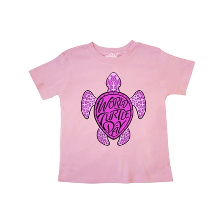 

Inktastic World Turtle Day with sea turtle in pink Gift Toddler Boy or Toddler Girl T-Shirt