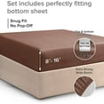 thumbnail image 4 of CGK Linens Hotel Luxury Single Fitted Sheet Only - Queen Size Wrinkle-Resistant Bottom Sheet, Fits Mattress Up To 16", Brown, 4 of 7