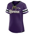 thumbnail image 2 of Women's Fanatics Purple Baltimore Ravens Iconic Bling Athena Lace-Up V-Neck T-Shirt, 2 of 3