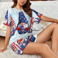 thumbnail image 4 of Daiia Cute Gnomes in USA1 Pattern Womens Pajama Sets Short Sleeve Pajamas for Women Sets Soft Lounge Sets Casual Round Neck Sleepwear PJS-Small, 4 of 7
