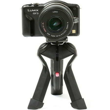 Dolica SG-100 Handheld Grip Tripod/Stand and Car Adapter for Smartphones & Cameras, 6.5" Fold, 4.25" Tabletop Tripod Height, 180deg. Tilt Angle, Black