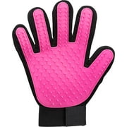 Fur care glove, mesh material/TPR, 16  24 cm, pink/black