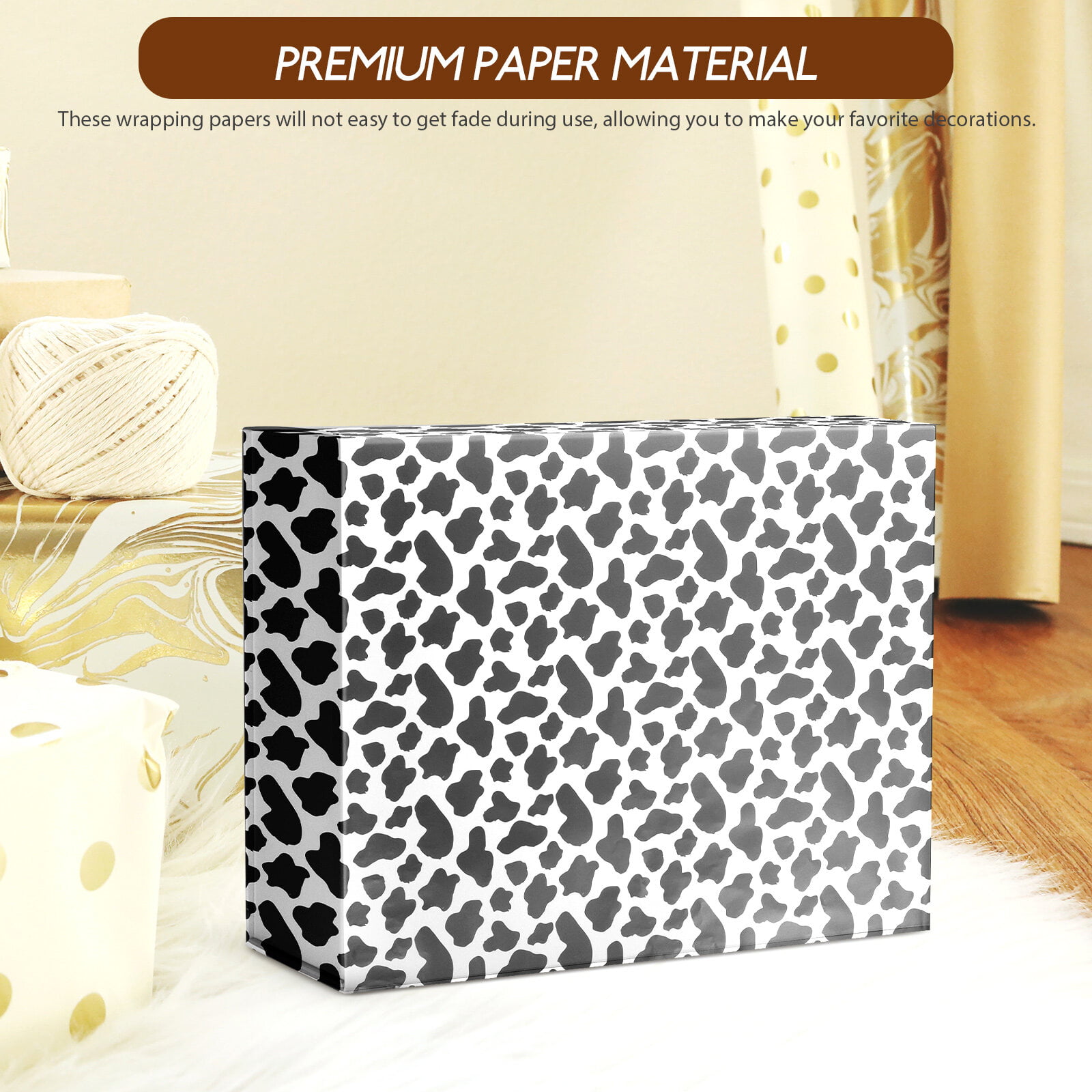 Hemoton 10pcs Cow Print Wrapping Paper Festival Gift Wrapping Paper  Multifunctional Packaging Paper 